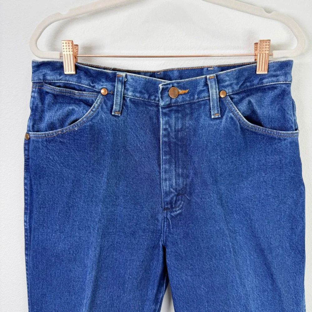 Wrangler 936PWD Cowboy Cut Slim Fit Jeans Men 32x32 Blue Rigid Denim 100% Cotton